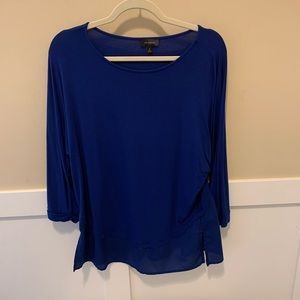 The Limited Royal Blue Long Sleeve Blouse - Sheer Detail - Size Medium